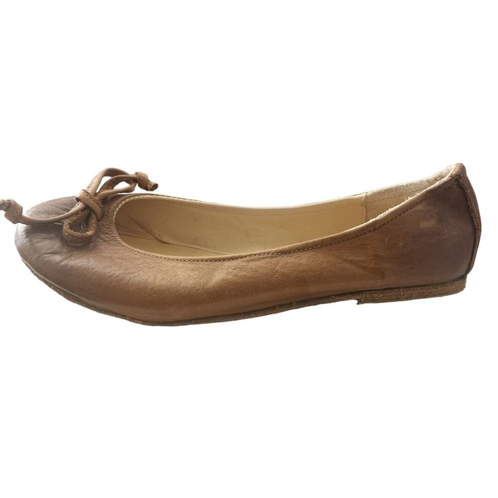 Brown Leather Ballet Flats with Bow... Too Cute But Too Big For Me.